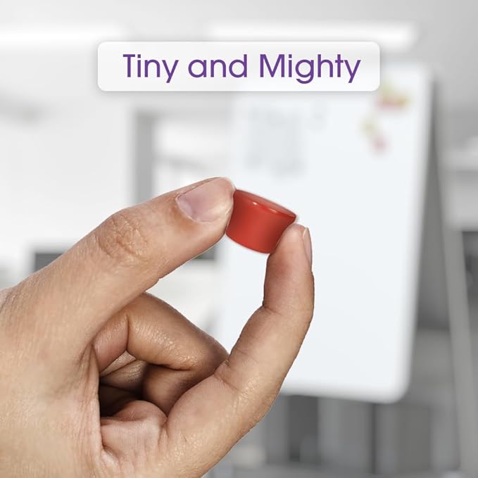 Strong Magnets for Whiteboard, Glassboard and Fridge (White, 8 Pack, Small). N54 Neodymium Rare Earth Heavy Duty Magnets for Home and Office Supplies.
