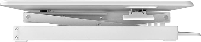 Rocelco 46" Large Height Adjustable Standing Desk Converter with Double Monitor Mount BUNDLE - Quick Sit Stand Up Computer Workstation Riser - Retractable Keyboard Tray - White (R DADRW-46-DM2)