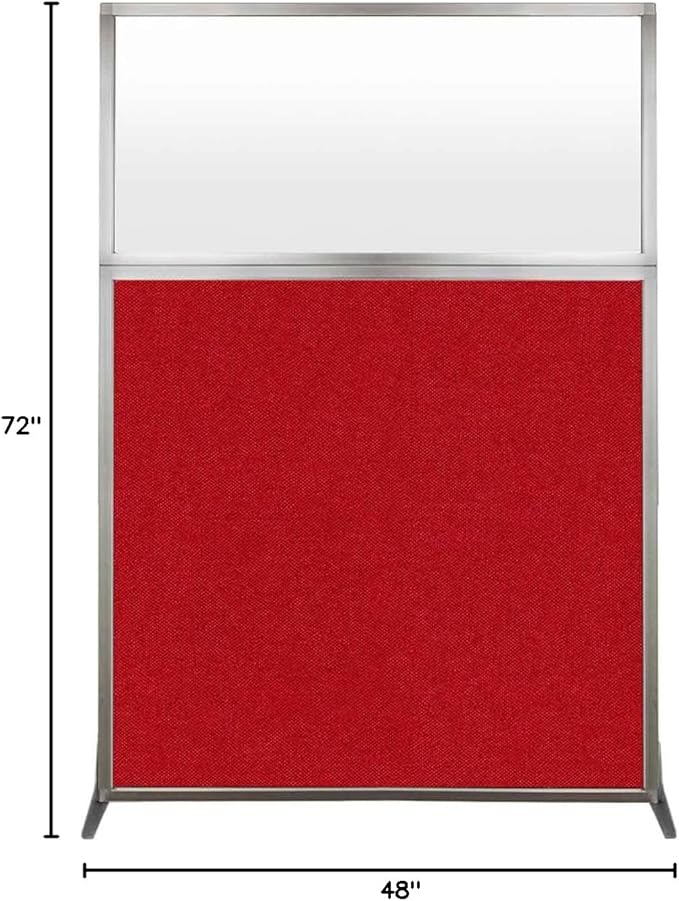 Versare Hush Screen Portable Room Divider | Workstation Wall Divider | Freestanding Privacy Hush Panels | Frosted Windows | Fabric Office Divider Screen | Great for Room Separation