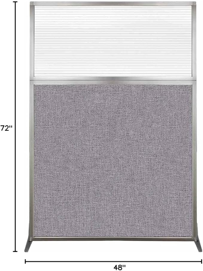 Versare Hush Screen Portable Room Divider | Workstation Wall Divider | Freestanding Privacy Hush Panels | Clear Fluted Windows | Fabric Office Divider Screen | Great for Room Separation
