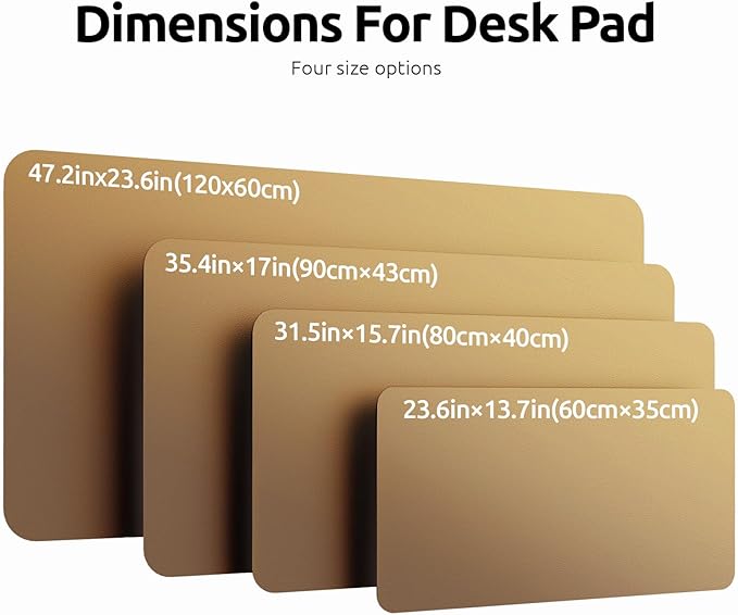 YSAGi Leather Desk Pad Protector, Office Desk Mat, Large Mouse Pad, Non-Slip PU Leather Desk Blotter, Laptop Desk Pad, Waterproof Desk Writing Pad for Office and Home (Bronze, 47.2" x 23.6")