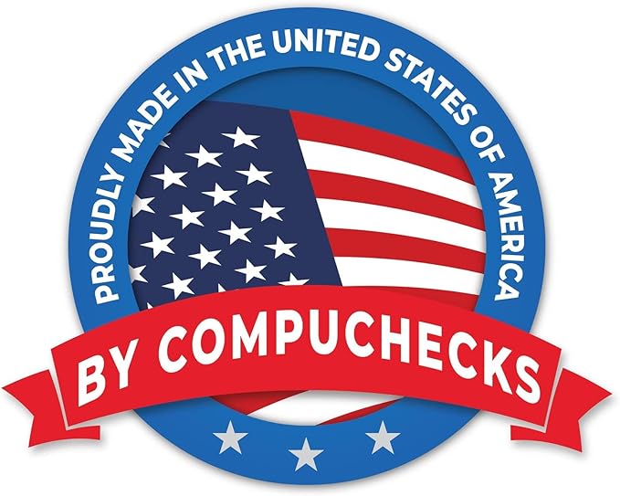 Compuchecks Check on Top Blank Check Paper - 2500 Pack, Quick-Books & Laser Printer Compatible - Security Business Checks with Voucher - 8.5" x 11" Steel Blue Pinstripe
