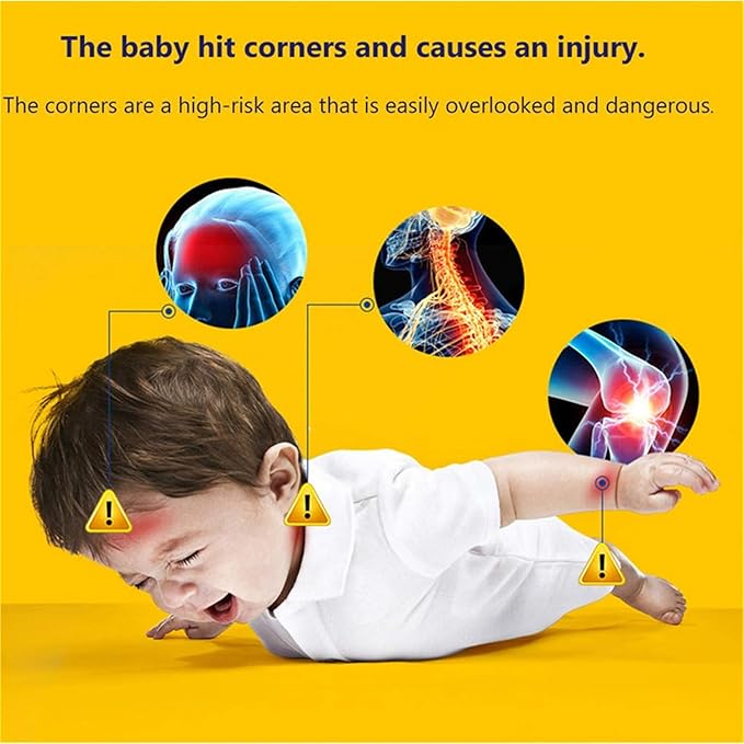 12 Pack Soft Corner Protector Baby Proofing Edge & Corner Guards, Furniture Safety Bumper for Table, Fireplace, Stair, Cabinet, (Black)