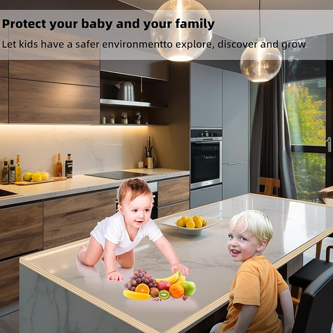 Corner Protector for Baby, Widen Edge Protector with Adhesive Backing, Baby Proofing Edge Corner Protectors Self Adhesive Furniture Corner Guard Bumper for Table, Desk, Fireplace (White, 16.4ft)