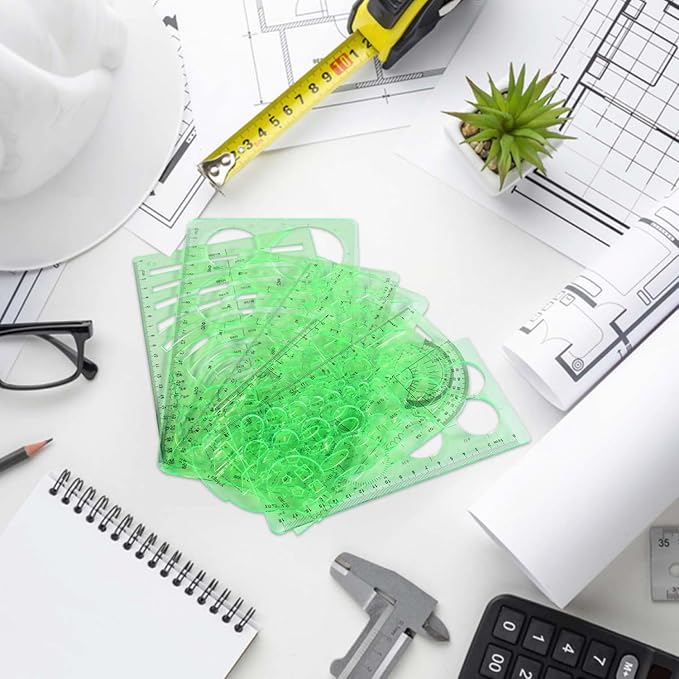 SenseYo 3 Pack Plastic Circle Template Stencil Round Measuring Geometric Circle Oval Stencil Ruler Drafting Drawing Tools Set Architecture Supplies for Office Building Formwork Studying Designing