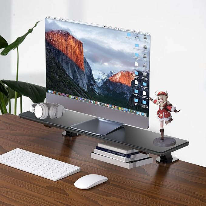 suptek Clamp-on 32 Inch Dual Monitor Desk Mount Riser Shelf Computer Stands for 2 Monitor,Laptop,Printer, Notebook,32.2” x 7.8” x 5.7”