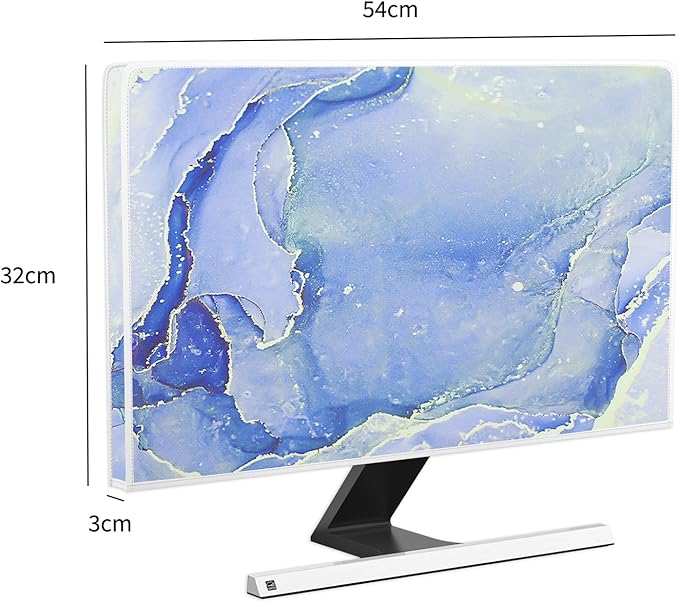 Baocicco Modern Violet Marble Waterproof Computer Monitor Dust Cover Anti-Static Dustproof Protective Cover for LCD/LED/HD 22, 23, 24, 25 Inch Decorative Monitor Accessories Covers for Computer Screen