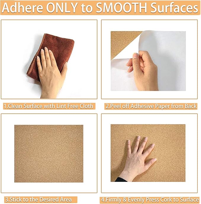 SUNGIFT Cork Board 12"x12" - 1/2" Thick Square Bulletin Boards 12 Pack Cork Tiles with 100 PCS Push Pins Mini Wall Self-Adhesive Corkboards Tiles for Wall