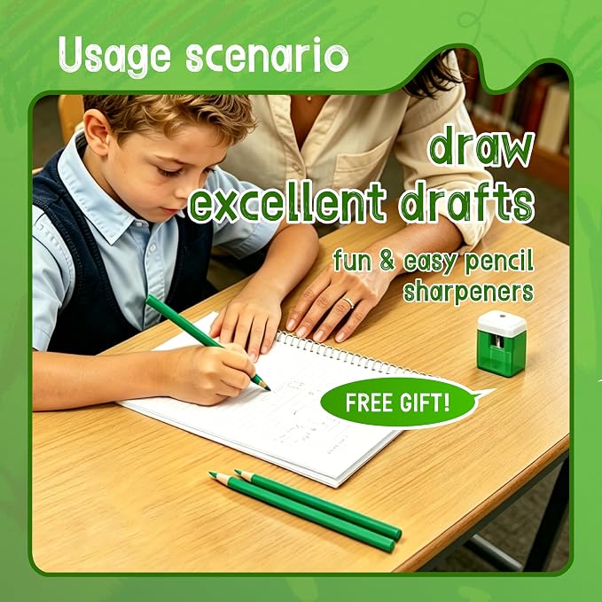 36 Piece Green Colored Pencils Set with Sharpener, Pre-Sharpened Professional Wooden Art Pencils for Artists Drawing and Sketching, Premium Colored Tone Supplies Delivering Detailed Painting(Green)