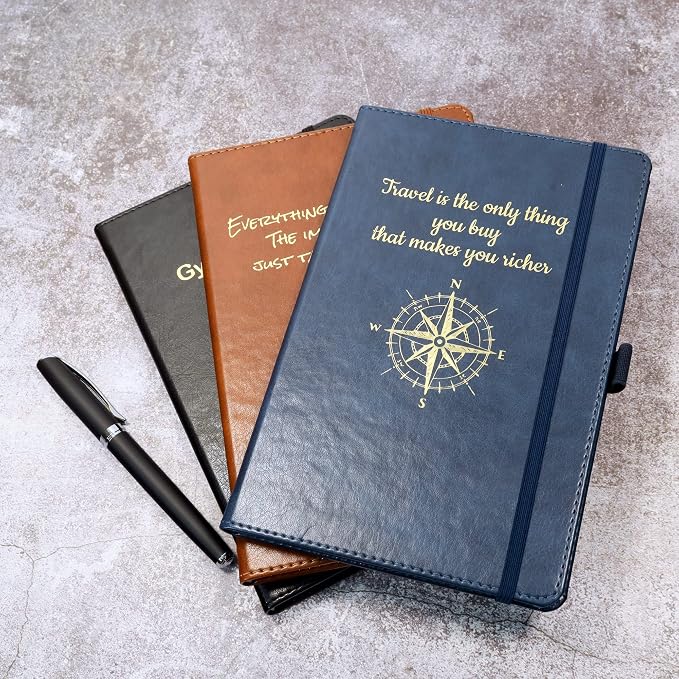 CustomDesign.Shop Personalized Custom Premium Hardcover A5 Notebook | Design A Truly Unique Journal | Gold Embossed Gift Idea (Brown)
