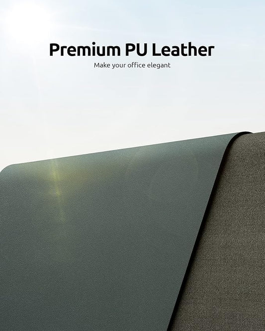 YSAGi Leather Desk Pad Protector, Office Desk Mat, Large Mouse Pad, Non-Slip PU Leather Desk Blotter, Laptop Desk Pad, Waterproof Desk Writing Pad for Home (23.6" x 13.8", Dark Green)
