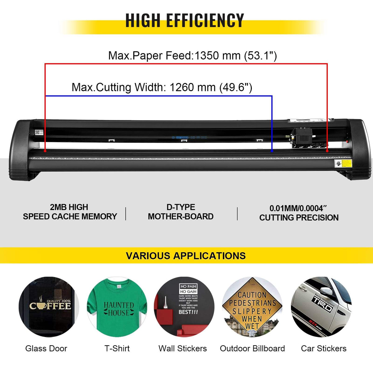 8 In 1 Heat Press Sublimation Machine & 53" Vinyl Cutter Cutting Plotter