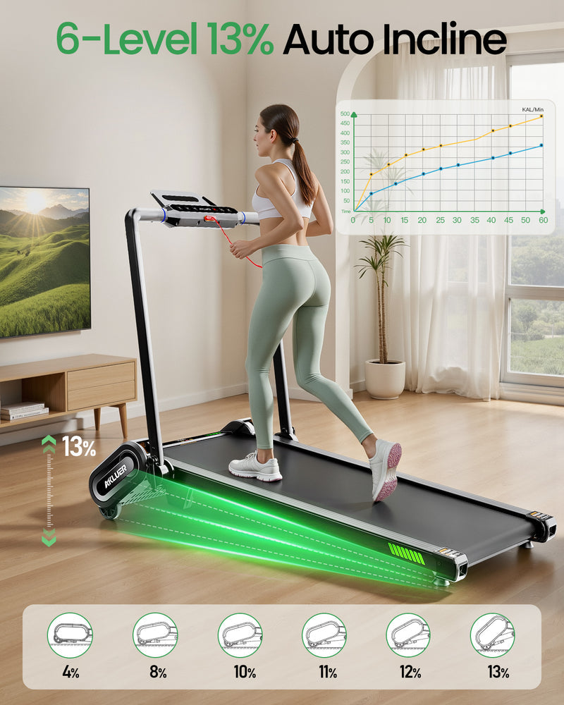 Akluer H1-B 13% Auto Incline Walking Pad Treadmill