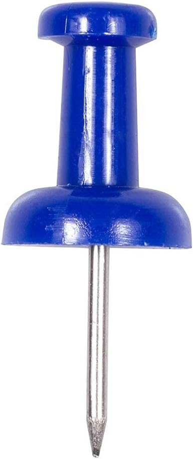 JAM PAPER Colorful Push Pins - Blue Pushpins - 100/Pack
