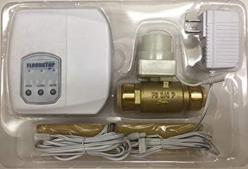 FloodStop Water Heater Leak Detector Kit with Automatic Water Shut-Off and Visual/Audible Alarms, 3/4" Push-to-Connect