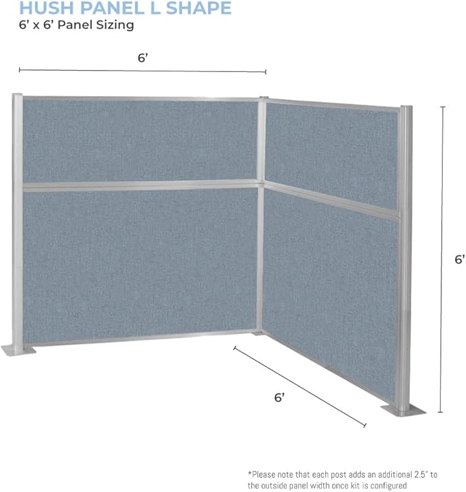 Versare Hush Panel Cubicle Kit | Workstation Partition Walls | Sound Dampening Cubicle Walls | Partitions for Desks