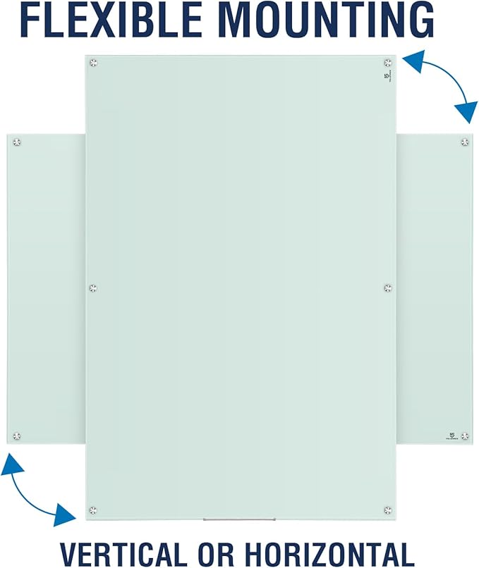 TSJ OFFICE Glass Dry-Erase Board - 72 x 48 Inches (6' X 4') Wall Mounted Glass Magnetic Whiteboard, Extra Large Frameless White Board for Office, Home & School