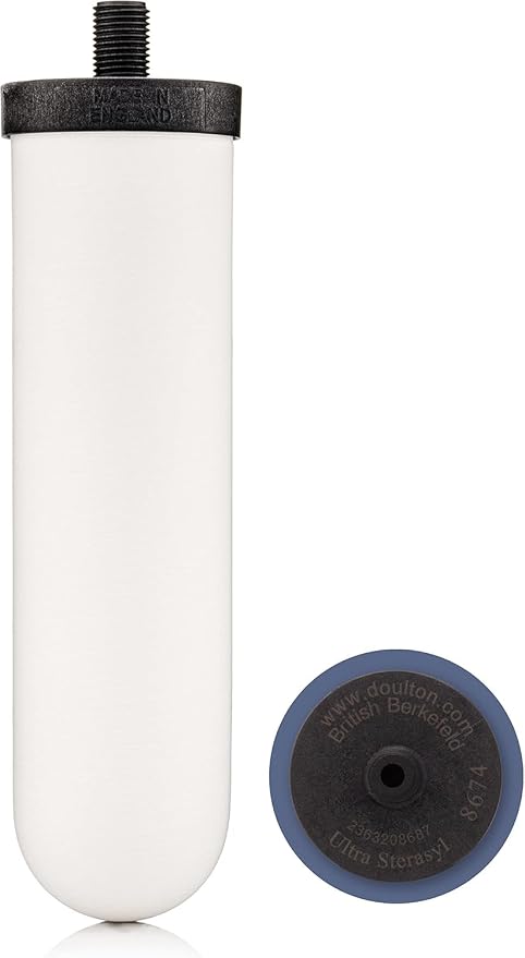 British Berkefeld Doulton 8674 Ultra Sterasyl Ceramic Filter Candle for Countertop Gravity Water Filter System Short Mount 7" - 4 Pack