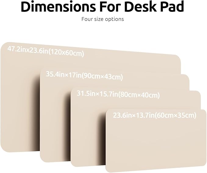 YSAGi Leather Desk Pad Protector, Large Mouse Pad, Non-Slip PU Leather Desk Blotter, Waterproof Writing Pad for Office and Home (31.5" x 15.8", Eggshell)
