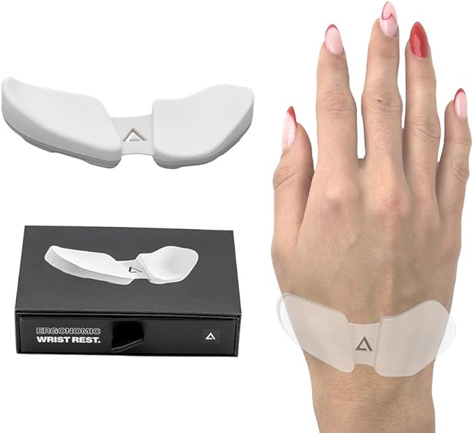 DELTAHUB Carpio 2.0 - Right-Handed Truly Ergonomic Wrist Rest for Mouse, Carpal Tunnel Support, Pain Relief, Anti-Fatigue, Easy Glide, Sleek, Office Computer, Laptop, Gaming - Large, White