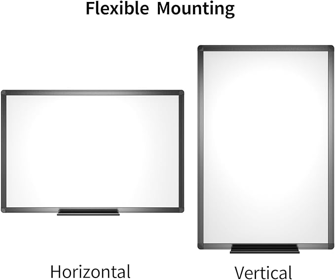 VIZ-PRO Magnetic Whiteboard/Dry Erase Board with Black Aluminium Frame, 48 X 24 Inches, Includes 1 Eraser & 2 Markers & 4 Magnets