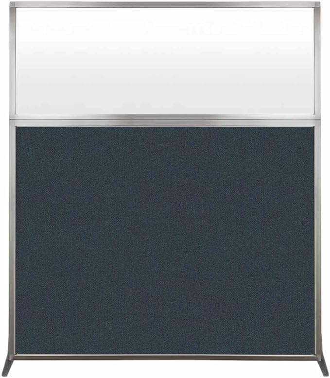 Versare Hush Screen Portable Room Divider | Workstation Wall Divider | Freestanding Privacy Hush Panels | Frosted Windows | Fabric Office Divider Screen | Great for Room Separation