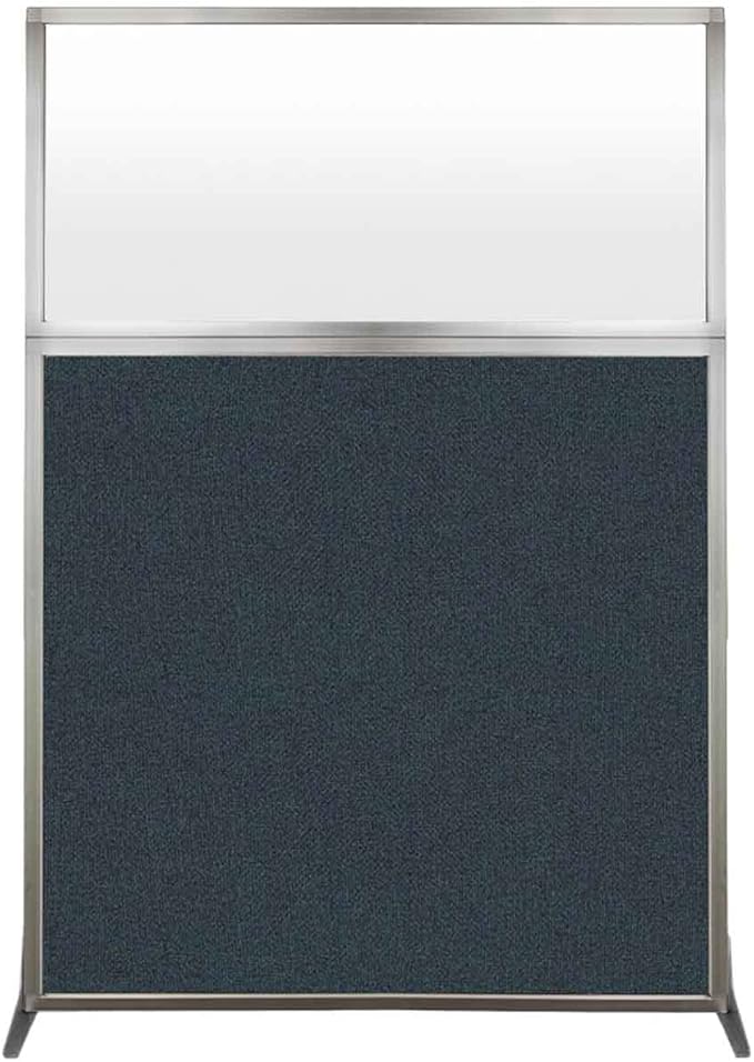 Versare Hush Screen Portable Room Divider | Workstation Wall Divider | Freestanding Privacy Hush Panels | Frosted Windows | Fabric Office Divider Screen | Great for Room Separation