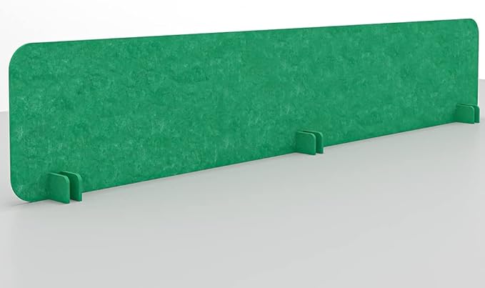 Escape 12" Freestanding Desk Divider | Eco-Friendly Acoustic Privacy Screen | Noise Reducing Desk Partition | 71" Wide | Sky Blue