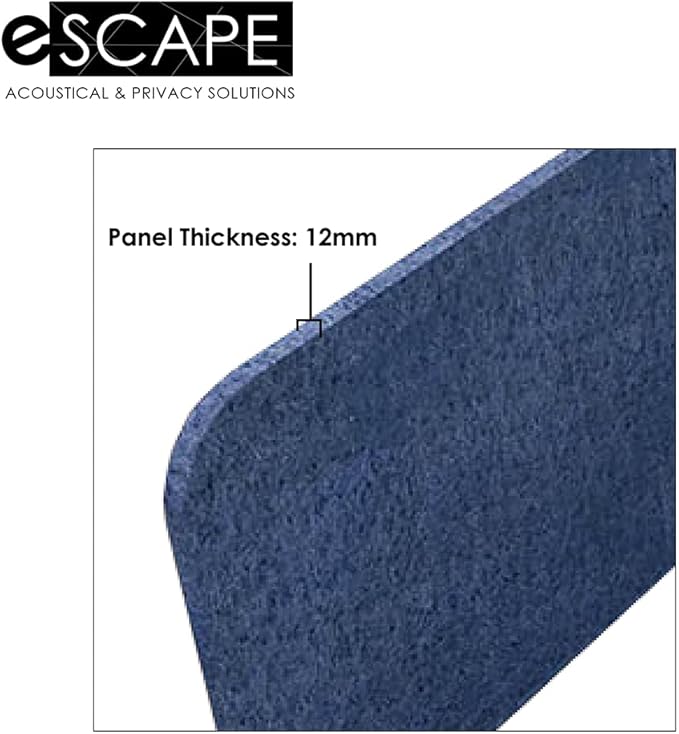 Escape 12" Freestanding Desk Divider | Eco-Friendly Acoustic Privacy Screen | Noise Reducing Desk Partition | 71" Wide | Sky Blue