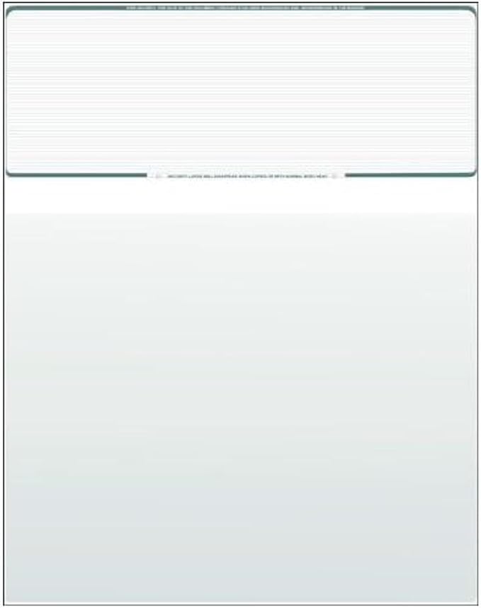 Compuchecks Check on Top Blank Check Paper - 1000 Pack, Quick-Books & Laser Printer Compatible - Security Business Checks with Voucher - 8.5" x 11" Green Pinstripe