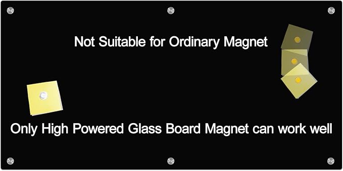 J&J worldwide Magnetic Black Glass Whiteboard 6' x 3', 70 x 35 Inches Large Frameless White Boards for Walls, Large Dry Erase Board for Office, Home, School