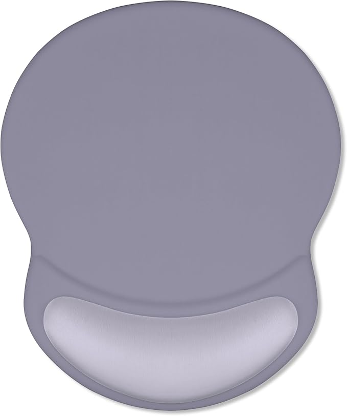 ITNRSIIET Ergonomic Mouse Pad with Comfort Gel Wrist Rest, Non-Slip PU Base, Smooth Textured Surface, Reduces Hand Fatigue & Wrist Pain, 8.7 x 7.2 Inch for Office Gaming Home, Mist Gray