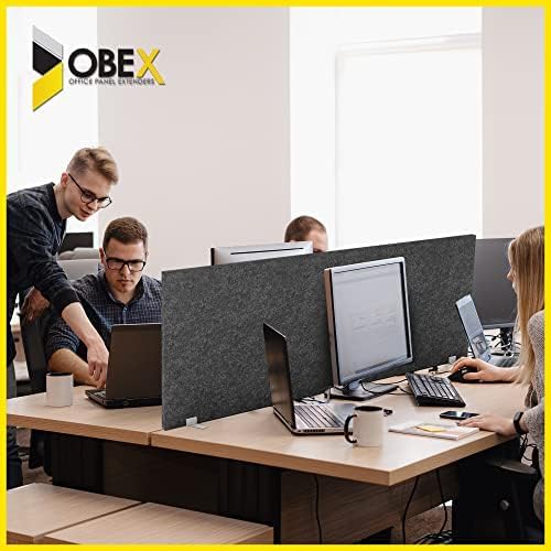 OBEX Free Standing Desk PET Privacy Screen, Table Top Home & Office Furniture Partitions and Dividers, Portable Workstation Freestanding Panels, 18" x 60" Shadow