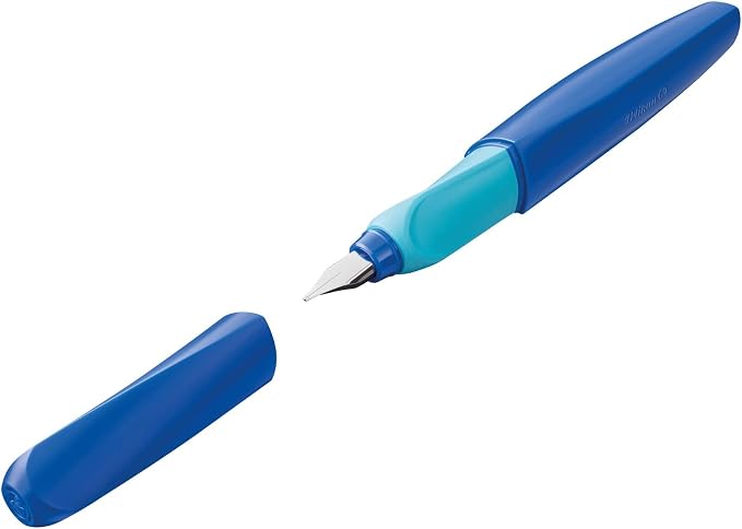 Pelikan Twist Fountain Pen with 1 Ink Cartridge, Fine Nib, Deep Blue, Boxed (814751)