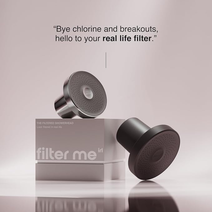 Filter Me IRL Filtered Shower Head - Removes Chlorine, Hard Minerals & Harmful Substances - Reduces Hair Fall, Acne & Breakouts - Improve Skin & Hair Health, Premium Water Pressure Showerhead | Chrome