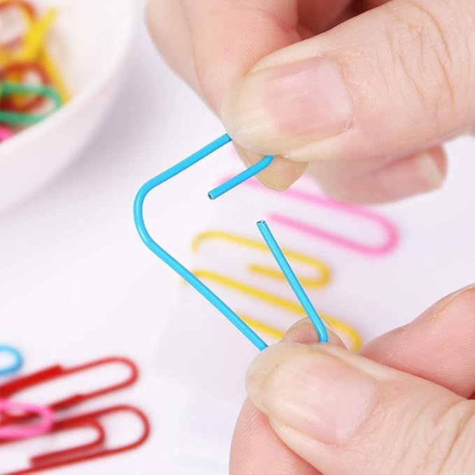Vinaco Paper Clips Colorful, 400PCS Medium and Jumbo（1.3 inch & 2 inch） Paper Clips, Durable and Rustproof, Coated Large Paperclips Great for Office School Document Organizing (Multicolored)