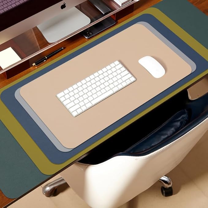 Leather Desk Mat - Non-Slip PU Desk Pad for Office and Home - Desk Organization and Accessories - Ideal for Large Mouse Pad and Desk Mats on Top of Desks (Rose Red,27.6"x 13.8")