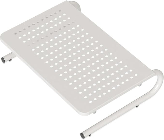 suptek Monitor Stand Riser for Computer,Laptop,Printer, Notebook and All Flat Screen Display with Vented Metal Platform and 4 Inches Height Underneath Storage,White(MST004W)