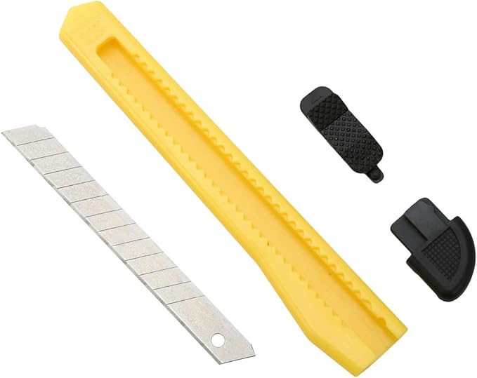 DIYSELF 24 Pack Box Cutters Bulk (9mm Wide Blade Cutter) Utility Knife Retractable, Razor Knife Exacto Knife, Compact, Extended Use for Heavy Duty Office, Home, Crafts, Hobby, Disposable Box Cutter