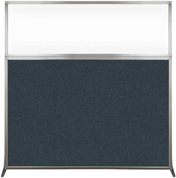 Versare Hush Screen Portable Room Divider | Workstation Wall Divider | Freestanding Privacy Hush Panels | Clear Windows | Fabric Office Divider Screen | Great for Room Separation