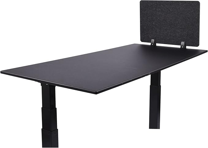 Stand Up Desk Store ReFocus Raw Clamp-On Acoustic Desk Divider Mounted Privacy Panel to Reduce Noise and Visual Distractions (Anthracite Gray, 23.6" x 16")