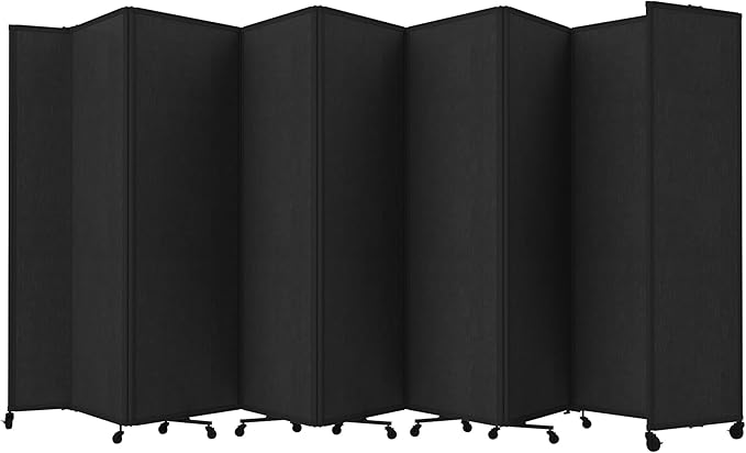 Versare Room Divider 360 Portable Wall Partition | Folding Panels | Large Freestanding Divider | Locking Wheels | Temporary Room Separator