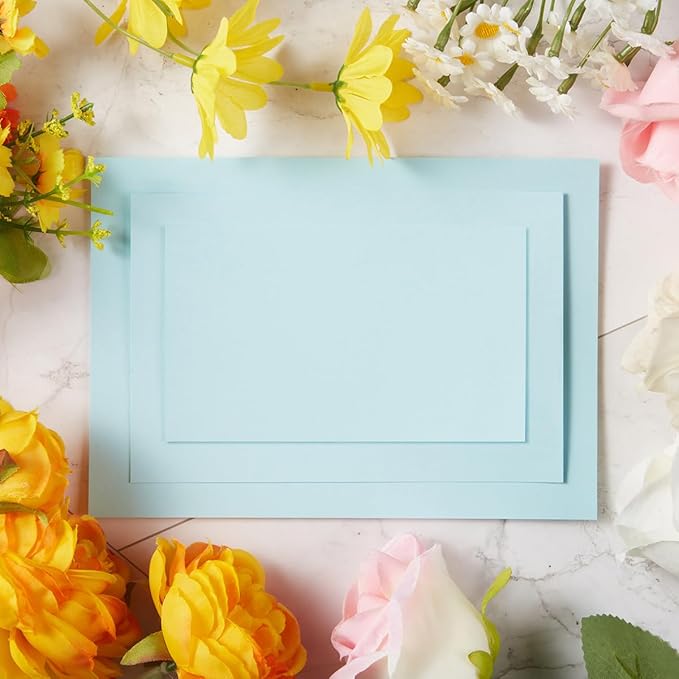 50 Sheets Blank Cardstock Paper 250 GSM Thick Heavy Cards Stock for DIY Art Projects, Card Making, Postcards, Greeting Cards, Birthday Party, Wedding Invitation (Light Blue, 5x7 inches)