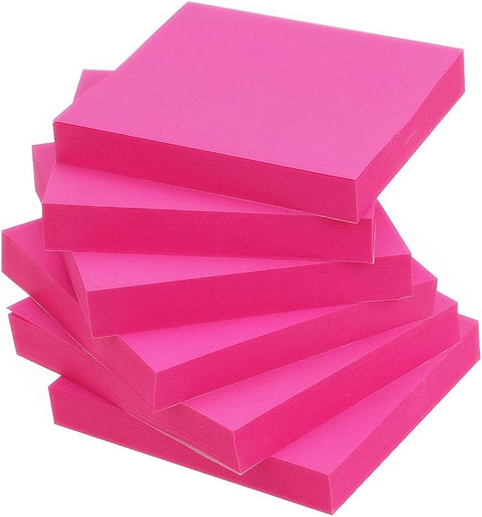Early Buy Sticky Notes 3x3 Self-Stick Notes Rose Red Color 6 Pads, 100 Sheets/Pad