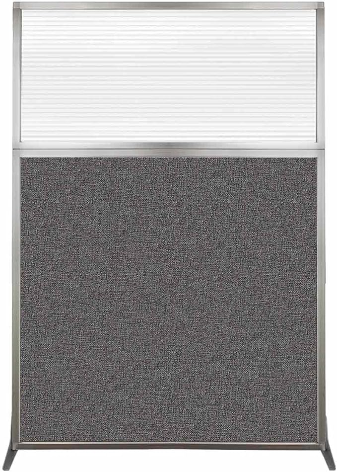 Versare Hush Screen Portable Room Divider | Workstation Wall Divider | Freestanding Privacy Hush Panels | Clear Fluted Windows | Fabric Office Divider Screen | Great for Room Separation