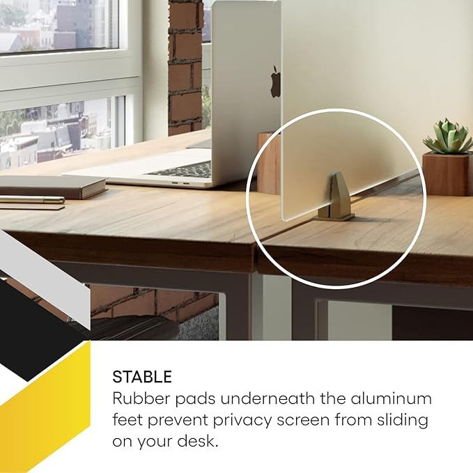 OBEX Acrylic Free Standing Screen, Divider for Desk Privacy Home & Office Partitions for Table Top Workstation, Portable Cubicle Panel for Work, 12" x 60", Clear