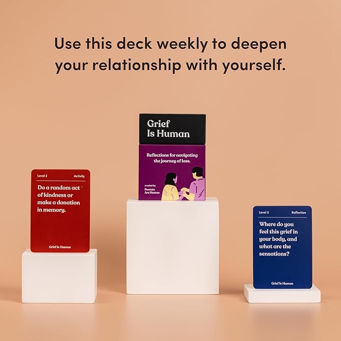 Grief is Human | Family & Friends Conversation Cards for Grieving | 70 Cards to Help You Process The Journey of Loss | Therapy for Adults