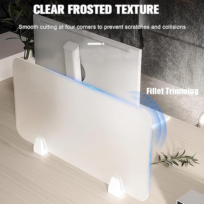 RCJCQSR Acrylic Frosted Privacy Free Standing Screen, Visual Distractions Privacy Panel Portable Desk Divider Guard for Table Top Workstation for Home Office(Size:100x30cm(39.4x11.8))