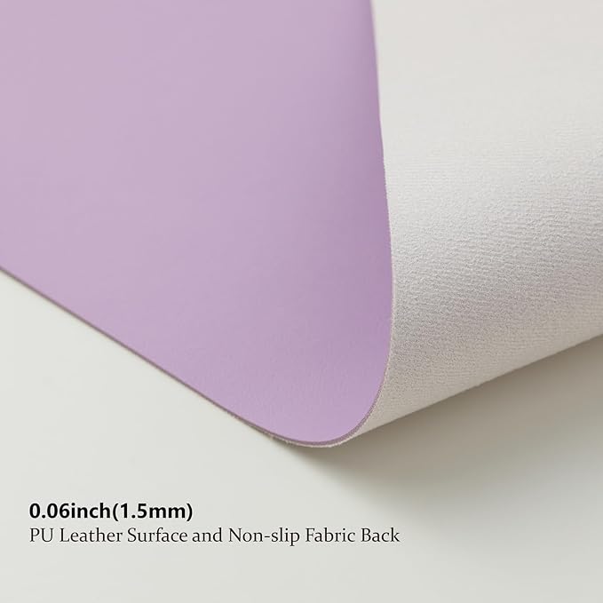 HOMIEAZICOZI Leather Desk Mat - Non-Slip PU Desk Pad for Office and Home - Desk Organization and Accessories - Ideal for Large Mouse Pad and Desk Mats on Top of Desks (Purple,36''x 17'') (DPD-Pu-L)