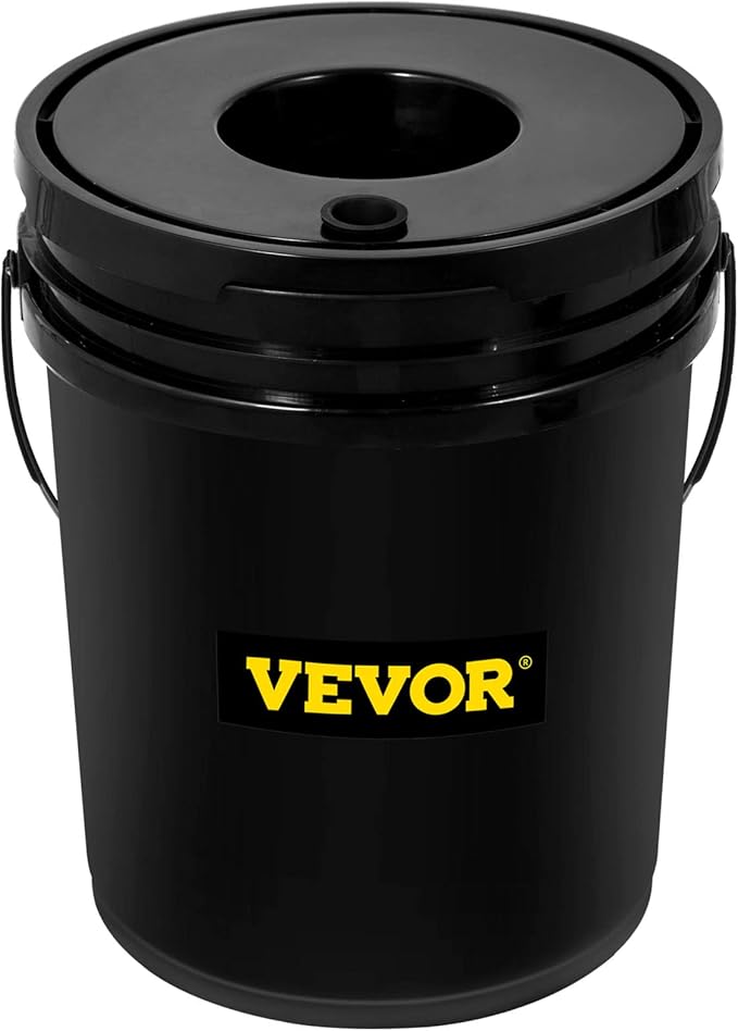VEVOR DWC Hydroponic System, 5 Gallon 5 Buckets, Deep Water Culture Growing Bucket, Hydroponics Grow Kit with Pump, Air Stone and Connected Reservoir, for Indoor/Outdoor Leafy Vegetables